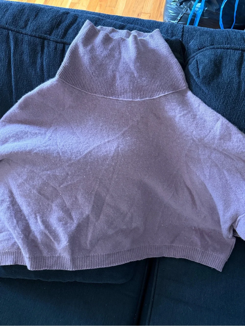 Free People Lavender Crop Turtleneck Sweater